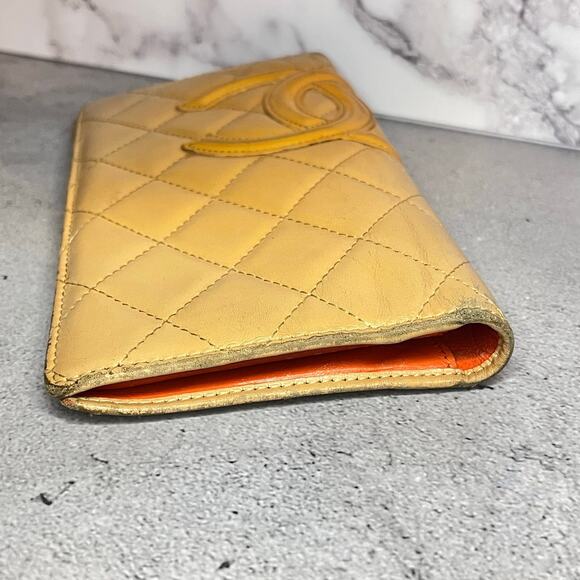 Chanel Quilted Long Wallet - Classic CC Logo -Camel/Beige - Orange CC Interior - Picture 13 of 13